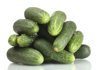 fresh cucumbers isolated on white