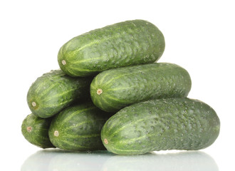 fresh cucumbers isolated on white