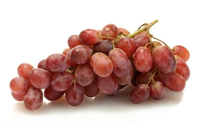 ripe sweet grapes isolated on white