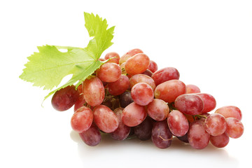ripe sweet grapes isolated on white