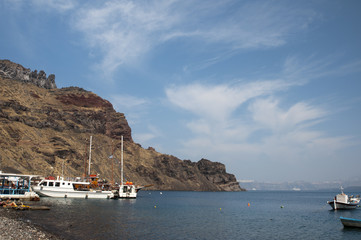 Fototapeta na wymiar The Fishing Village of Therasia Santorini Greece