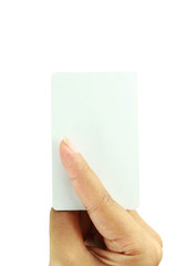 blank business card on white background.