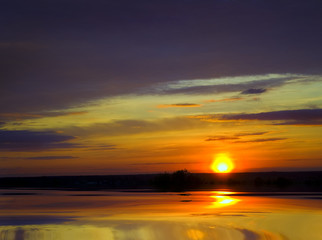 Fototapeta na wymiar ocean on sunset.