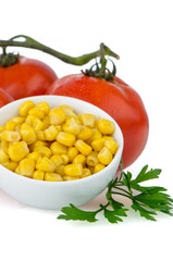 Corn grains on bowl
