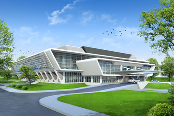 Proposal 3D render of building