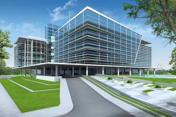 Fototapeta premium 3D render of a building
