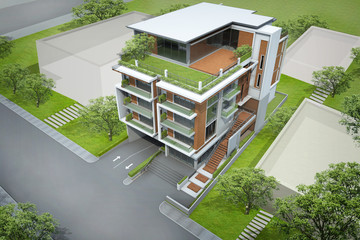 3d rendering building
