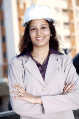 Confident Indian construction engineer