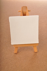 Blank art board, wooden easel