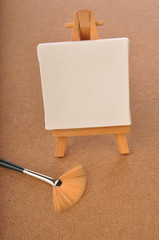 Blank art board, wooden easel