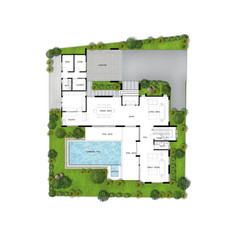 Planning of house with green area