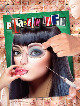 Plastic life. Collage di donna, intervento chirurgico