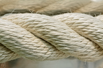 Closeup of a thick rope