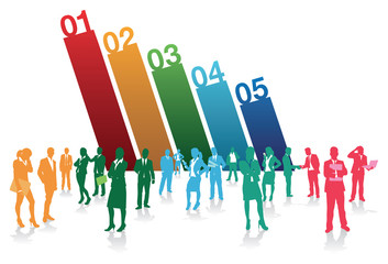 business people on a number background