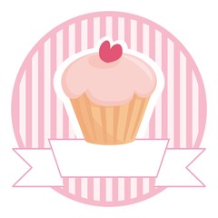 Cupcake with white place for your text vector illustration