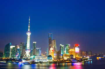 Obraz na płótnie Canvas Wgląd nocy Chiny Shanghai