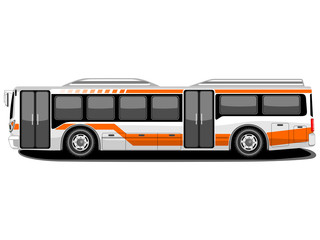 Illustration of a orange and white bus . EPS 10.
