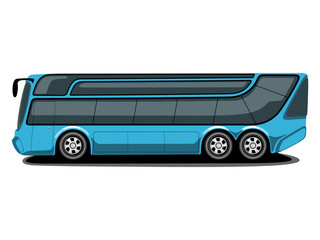 Illustration  of a blue Bus. EPS 10.