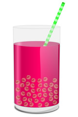 Bubble Tea im Glas mit Strohhalm