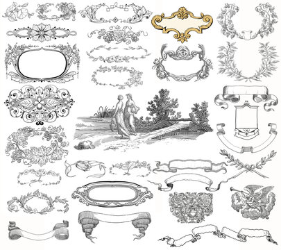 Cartouche set illustration