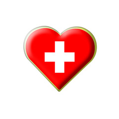 Coeur drapeau Suisse