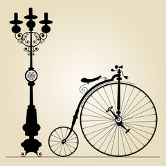 old bicycle template with space for your text - 42232490