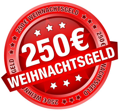 Button Banner "250 &euro; Weihnachtsgeld" rot