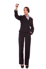 young business woman writing with marker