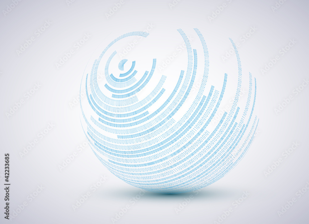 Poster vector binary sphere background. eps10 illustration