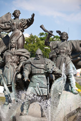 Obraz premium Monument of City-founders in Kiev. Ukraine