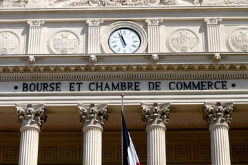 Façade de la Bourse et Chambre de Commerce de Marseille - obrazy, fototapety, plakaty
