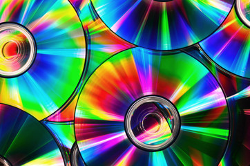 CDs with rainbow colors