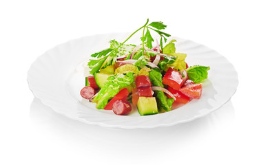 Greek Salad isolated on a white background