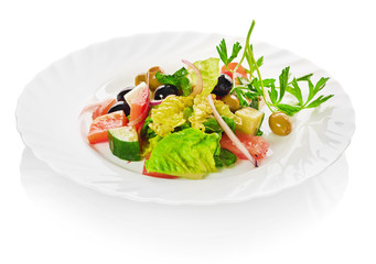 Greek Salad isolated on a white background