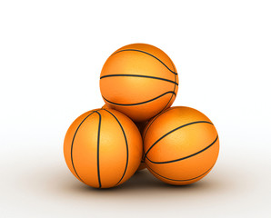 Stack of basketball balls