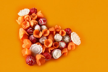 fantasy of vegetables with carrots and radishes ,heart