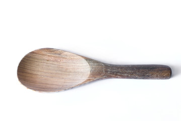 wooden spoon on white background