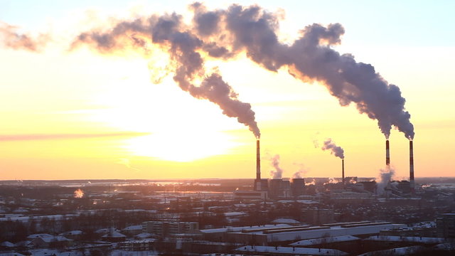Smoke from pipe of termal power station
