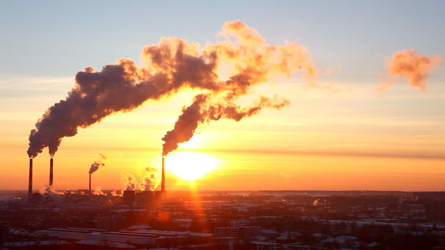 Smoke from pipe of termal power station