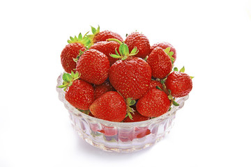 Heap of strawberry isolated on white