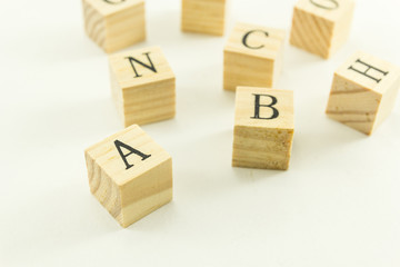 Fototapeta premium wood alphabet cube