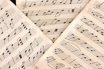 Naklejka premium Musical notes close-up