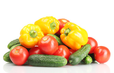 fresh vegetables isolated on white