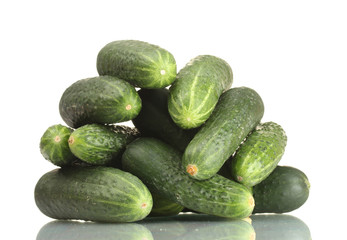 fresh cucumbers isolated on white