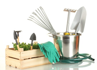 garden tools isolated on white