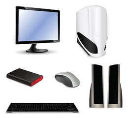 iconr set of computer devices isolated on white background