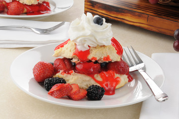 Homemade strawberry shortcake