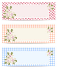 set of vector banners with cloth floral elements