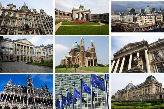 Collage of Brussels landmarks