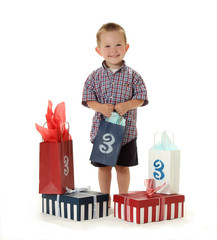 A Standing Boy Turns Three Years Old